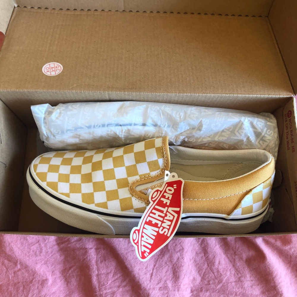 Yellow checked Vans